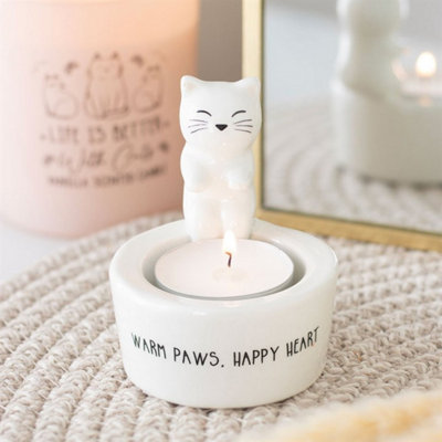  - Warm Paws Cat Tealight HolderCozy Home Decor & Gift