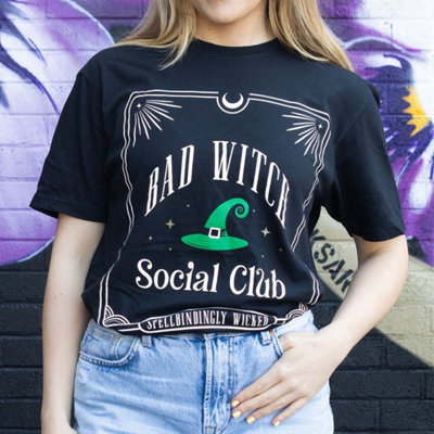  - Green Bad Witch Social Club Unisex T-ShirtSize LCotton