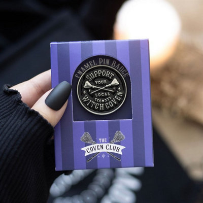Support Your Local Witch Coven Enamel Pin BadgeSpooky Accessory from B&Q