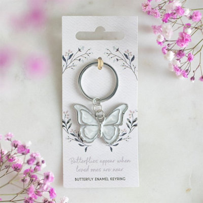  - Butterflies Appear Enamel KeyringSentimental Keepsake Gift