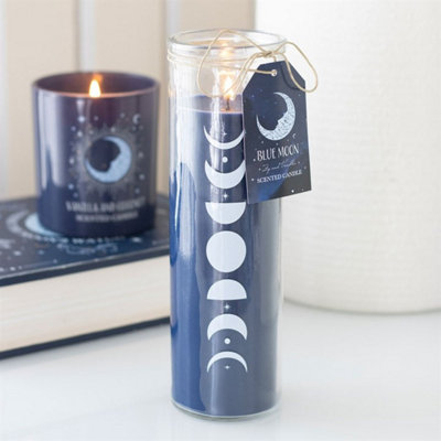 Blue Moon Phase Fig & Vanilla Scented Glass Candle55H Burn Time from B&Q