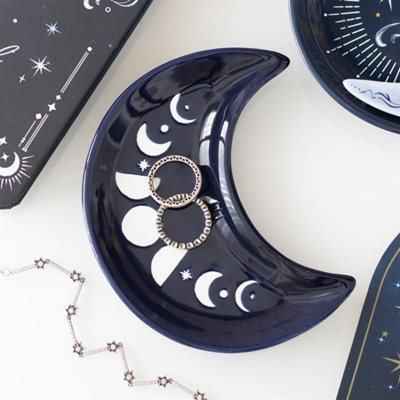 Blue Moon Phase Crescent Trinket Dish For Rings & Crystals from B&Q