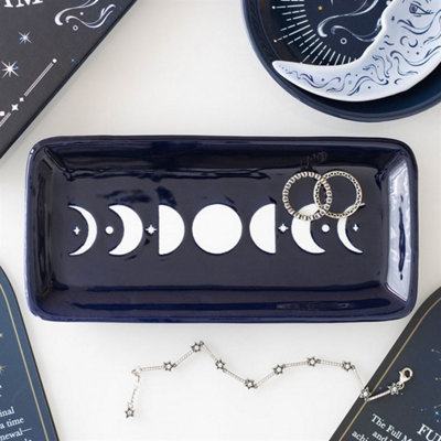Blue Moon Phase Trinket Dish For RingsCrystals & Treasures from B&Q