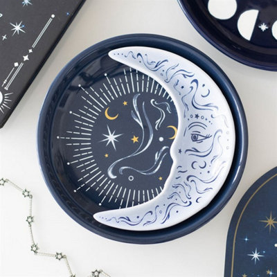Blue Moon Stacking Trinket Dish SetCelestial Jewelry Organizer from B&Q