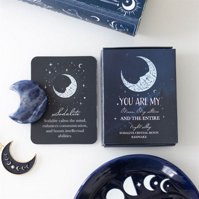 Sodalite Moon Crystal Keepsake In Celestial BoxMeditation & Ritual Stone from B&Q