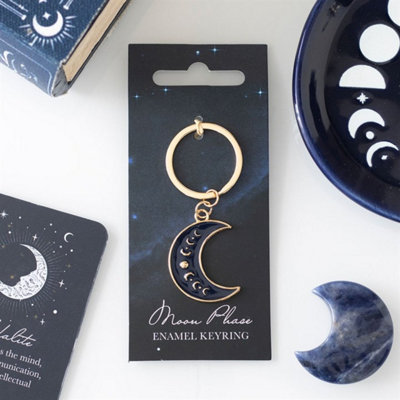 Blue Moon Phase Crescent Moon KeyringCelestial Lunar Charm from B&Q