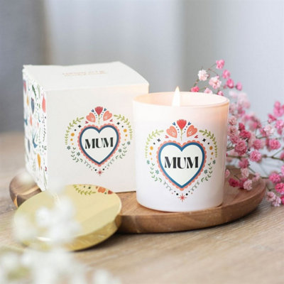Mum Folk Heart French Tulip Candle from B&Q