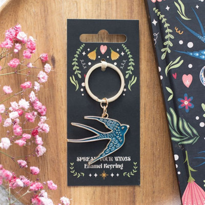 Blue Swallow KeyringWhimsical Enamel & Alloy Accessory from B&Q
