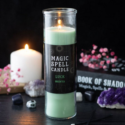 Luck Green Tea Spell Candle For Prosperity & Positivity from B&Q