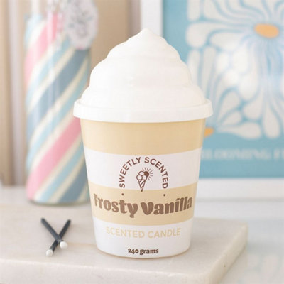 Frosty Vanilla Ice Cream Scented CandleCreamyRetro Summer Decor from B&Q