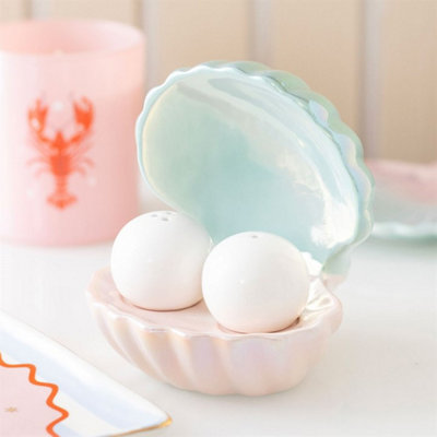 Pearl Clam Shell Salt & Pepper ShakersOcean-Inspired Kitchen Decor from B&Q