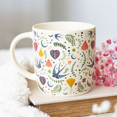 Midnight Bloom Floral Ceramic Mug350MlMicrowave & Dishwasher Safe from B&Q