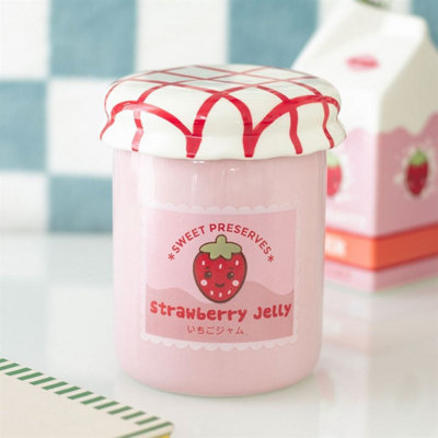 Strawberry Jelly Jar Oil Burner & Wax WarmerKawaii Ceramic Decor from B&Q
