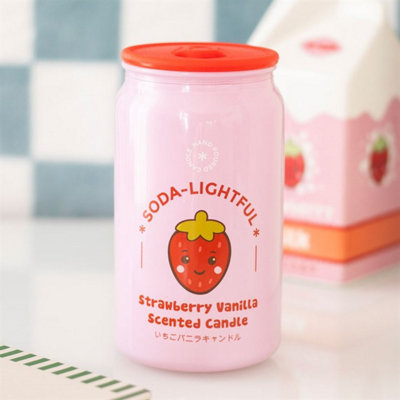 Strawberry Vanilla Soda Can CandleKawaii Scented Gift & Decor from B&Q