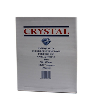 12X15 Inch Clear Poly BagsLightweight Food & Storage Bags (Box Of 1000) from B&Q