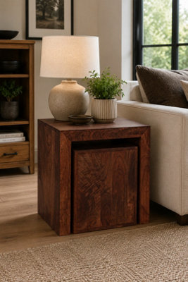  - Southborough Deep Walnut Mango Nest Of 2 Side Tables