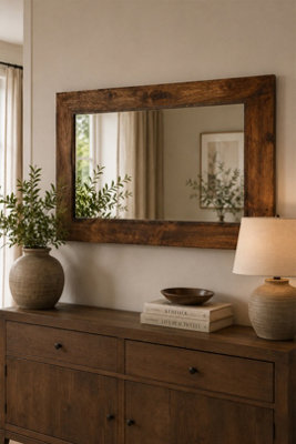  - Southborough Deep Walnut Dark Mango Wood Frame Mirror