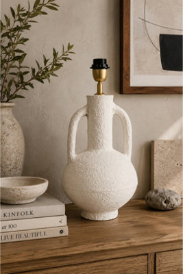  - Paper Mache Sculptural Table Lamp With Open Arms (Without Shade)