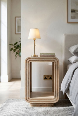  - Baffins Carved Mango Wood Bedside Table