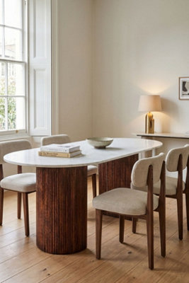  - Dining Table Farleigh Mango Wood 170Cm Marble Top
