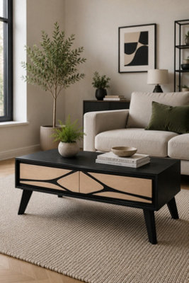  - Shildon 2 Drawer Mango Wood Coffee Table With Storage