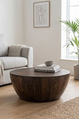  - Bathwick Natural Dark Mango Wood Coffee Table 70X70X30 Cm