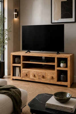  - Southborough Light Mango Corner Tv Unit For Satellite And Dvd