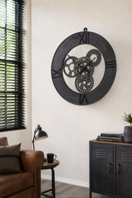  - Large Industrial Style 80Cm Metal Clock