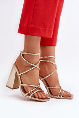Adjustable Buckle Heel Sandals With Comfort Insole Post Heel from B&Q