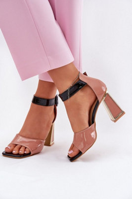 Vinceza Elegant Column Heel Sandals With Buckle Closure from B&Q