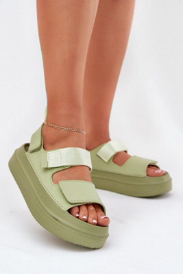 Platform Velcro Sandals With Front Double Strap Back Strap from B&Q