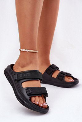 Foam Flip Flops With Two Velcro Straps For Secure Fit Beach from B&Q