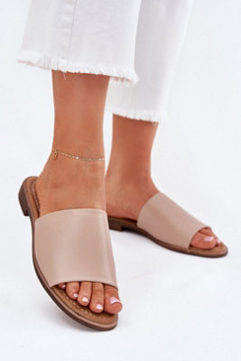 Classic Open Toe Flat Heel Sandals With Soft Suede Insole from B&Q