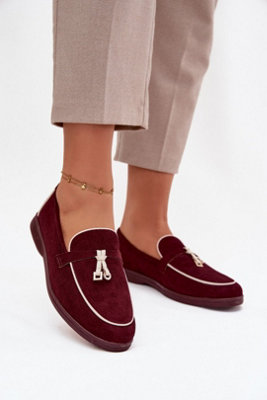 Stylish Suede Loafers With Flat Heel And Rounded Toe Comfort from B&Q