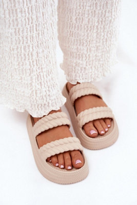 Lightweight Foam Platform Flip Flops With Front Straps Comfort from B&Q