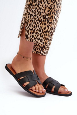 Leather Flip Flops Classic Slip On Sandals For Summer Comfort