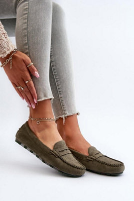 Classic Suede Moccasins With Front Strap For Everyday Wear from B&Q