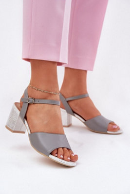Vinceza Column Heel Buckle Sandals In Sustainable Leather from B&Q
