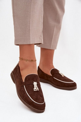 Stylish Suede Loafers With Flat Heel And Round Toe Comfort from B&Q