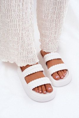 Lightweight Foam Platform Flip Flops Two Strap Comfort All Day from B&Q