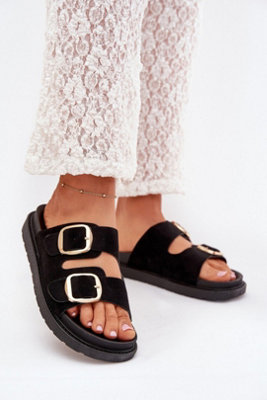 Platform Suede Sandals With Adjustable Buckle Straps Comfort from B&Q