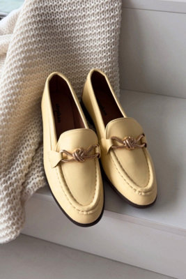 Classic Gold Detail Loafers In Eco Leather For Everyday from B&Q