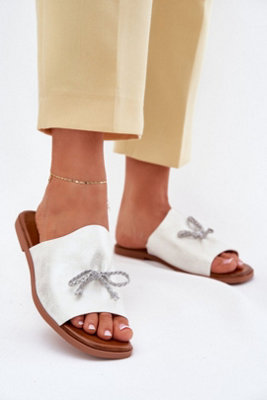 Flat Heel Soft Sandals With Decorative Lacing In Leather from B&Q