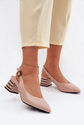  - Vinceza Pointed Toe Buckle Heel Sandals With Leather Insole