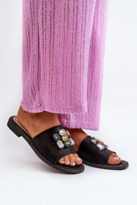 Decorative Flat Heel Leather Insole Flip Flops Sandals Summer from B&Q