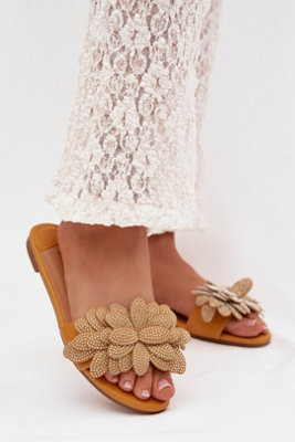 Comfortable Flat Flip Flop Sandals With Decorative Front from B&Q