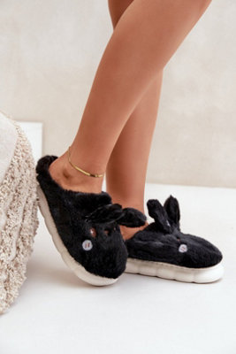 Rabbit Furry Slippers With Thick Sole For Warmth At Home from B&Q