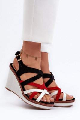 Braided Platform Wedge Sandals Intertwined Straps Ankle