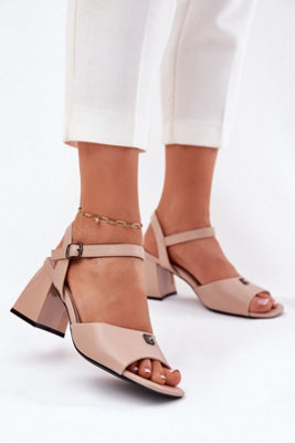 Vinceza Column Heel Sandals With Buckle And Leather Insole from B&Q