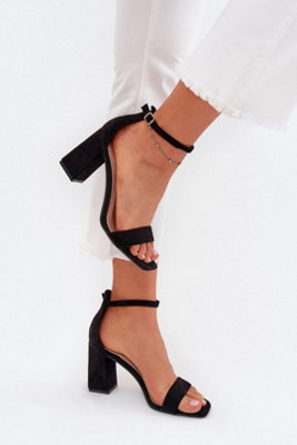 Stiletto Heel Sandals With Adjustable Buckle Eco Suede Strap from B&Q